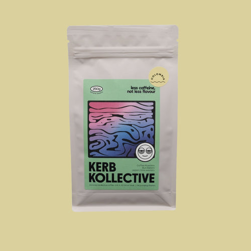 a 250g bag of Speciality Decaf. From Kerb Kollective in Cambridge